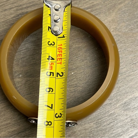 J. Crew Lulu Frost Butterscotch Resin Czeck Glass Jewel Bangle Bracelet - Picture 7 of 9